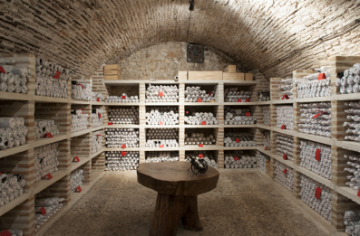 They store bottles of wine from all the past vintages in the “graveyard”