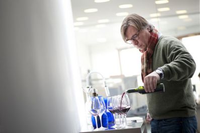 Peter Sissek, pouring wine