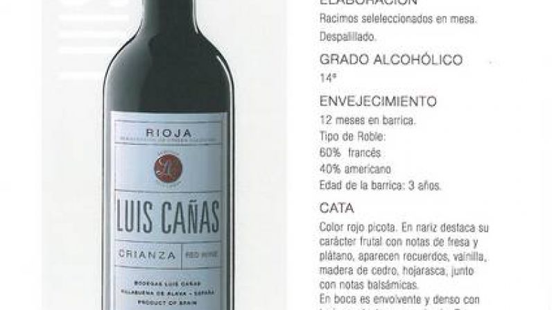 Luis Cañas Crianza, considerado mejor vino del mundo relación calidad-precio en 2012