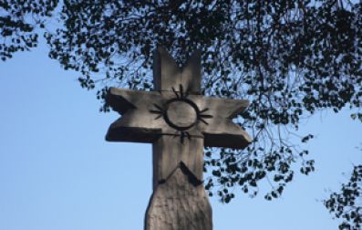 Símbolo funerario o Chamamüll, en la reserva Aliwen